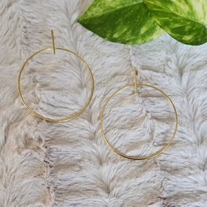 Gracie 14 Karat Gold Dipped Hoops with Post Back Earrings